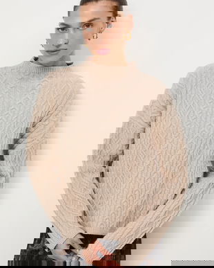 Medicine pulover culoarea bej, cu turtleneck