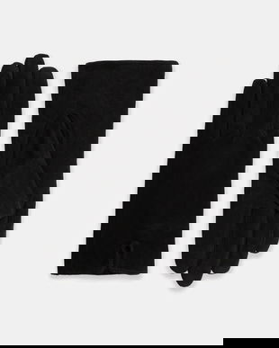 Answear.LAB manusi din piele de caprioara culoarea negru