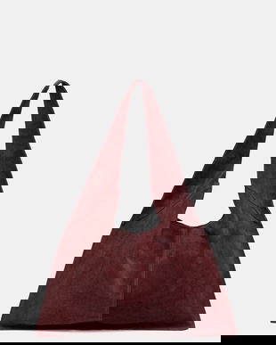 Answear.LAB geanta de mana din piele intoarsa culoarea maro