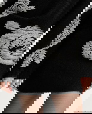 Gestuz fustă din amestec de lână culoarea negru, mini, creion, 10910595