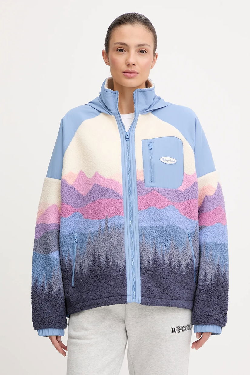 Rip Curl hanorac fleece ANTI-SERIES cu glugă, cu imprimeu, 0AAWFL