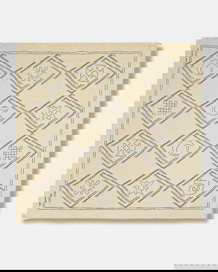 Nanushka eșarfă de mătase culoarea bej, cu imprimeu, NU25PFSC00505