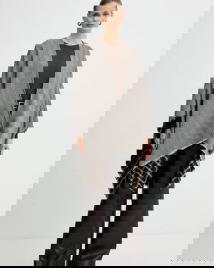 Weekend Max Mara poncho de lână OGNUNO culoarea maro, light, 2525546055600