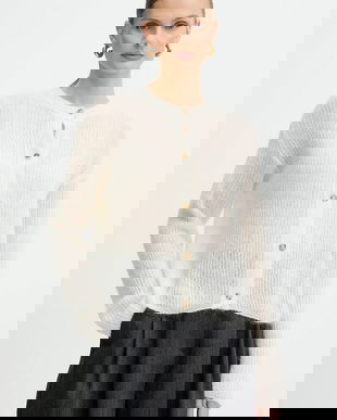 MM cardigan din amestec de lână MEANDRO culoarea bej, 2526346028600