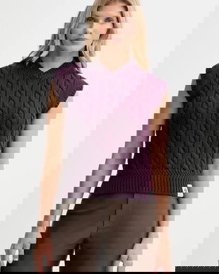 Bally vesta de lână culoarea violet, călduros, WKN0AN