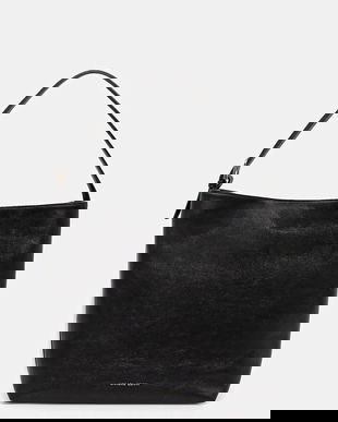 Liviana Conti poșetă de piele culoarea negru, A5WA64