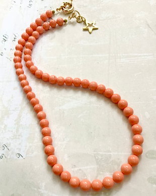 Colier perle Swarovski somon / portocalii