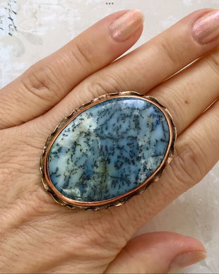 Inel cupru & Opal dendritic