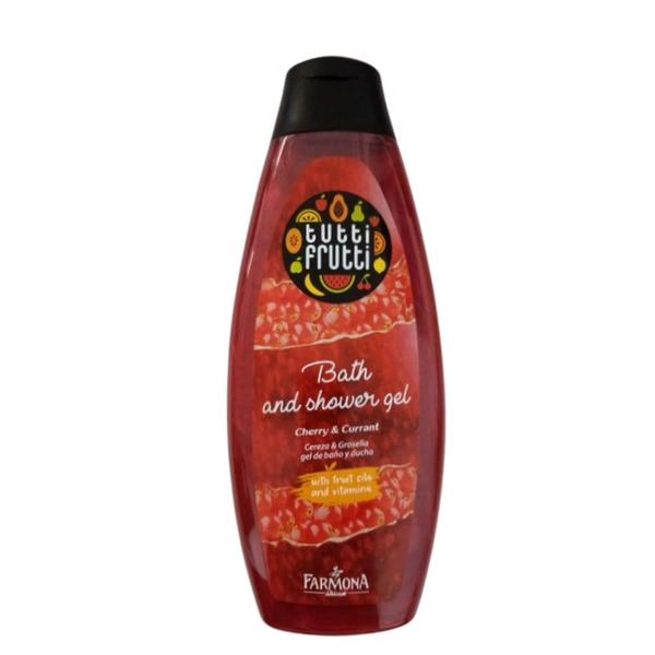 SHORT LIFE - Gel de Baie si Dus Visine si Coacaze Rosii - Farmona Tutti Frutti Cherry &amp; Currant Bath and Shower Gel, 425ml