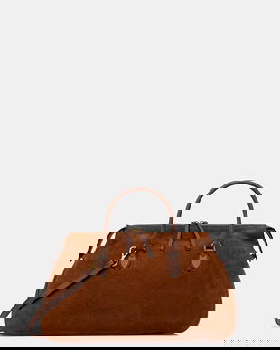 Pollini geantă de mana din piele întoarsă culoarea maro, PC4406PP0N QD1