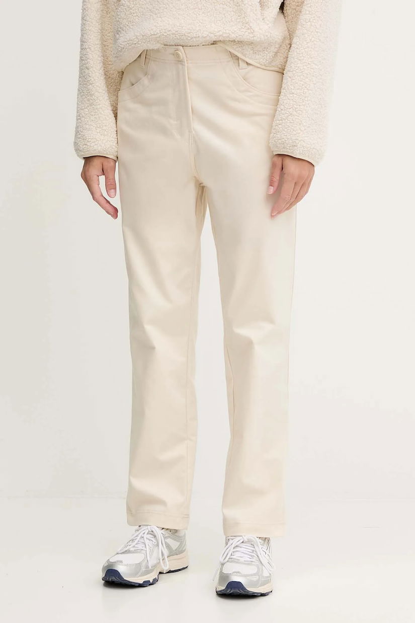 Napapijri pantaloni M-Isarco culoarea bej, drept, high waist, NP0A88XWN1J1