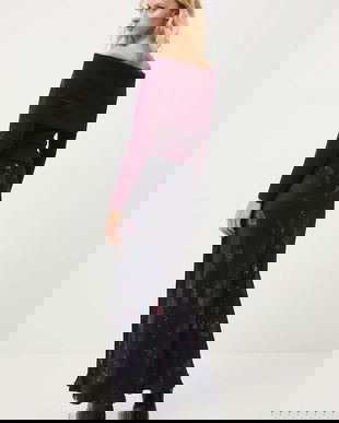 Medicine fusta culoarea negru, maxi, evazati