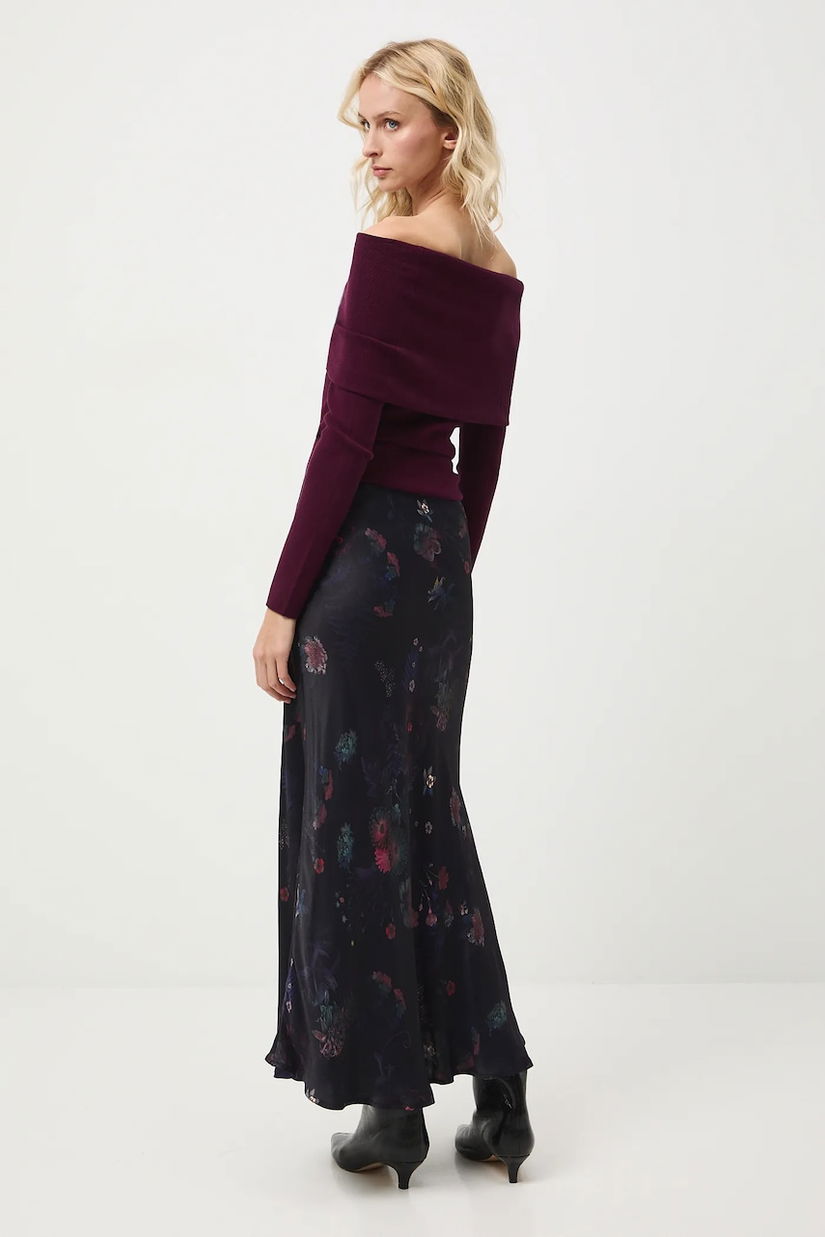 Medicine fusta culoarea negru, maxi, evazati
