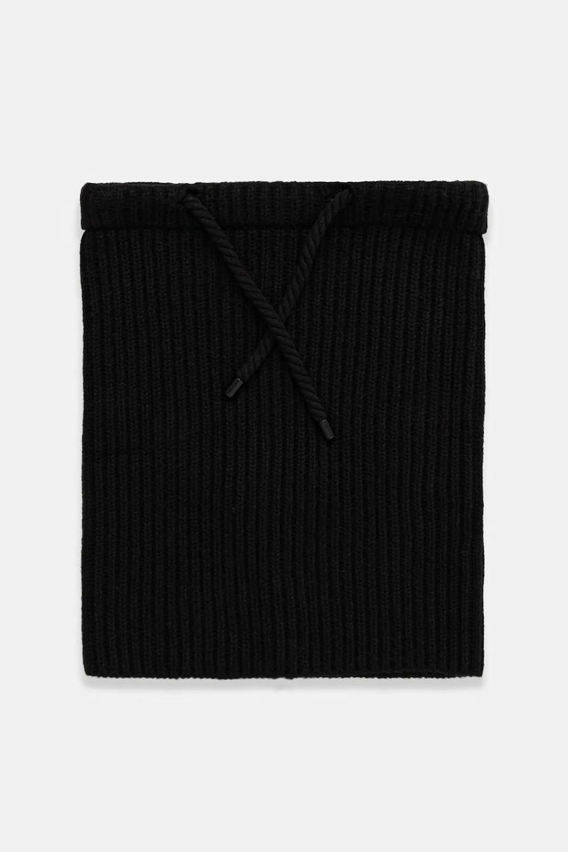 Medicine fular impletit culoarea negru, neted