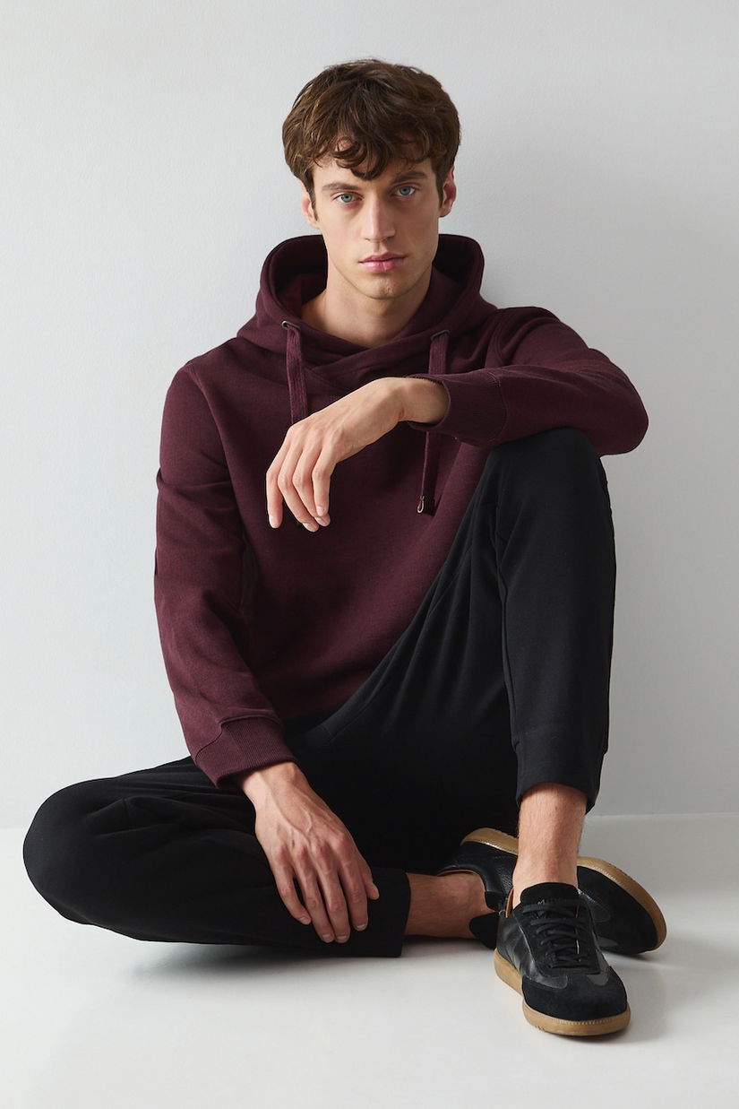 Medicine bluza culoarea bordo, cu glugă