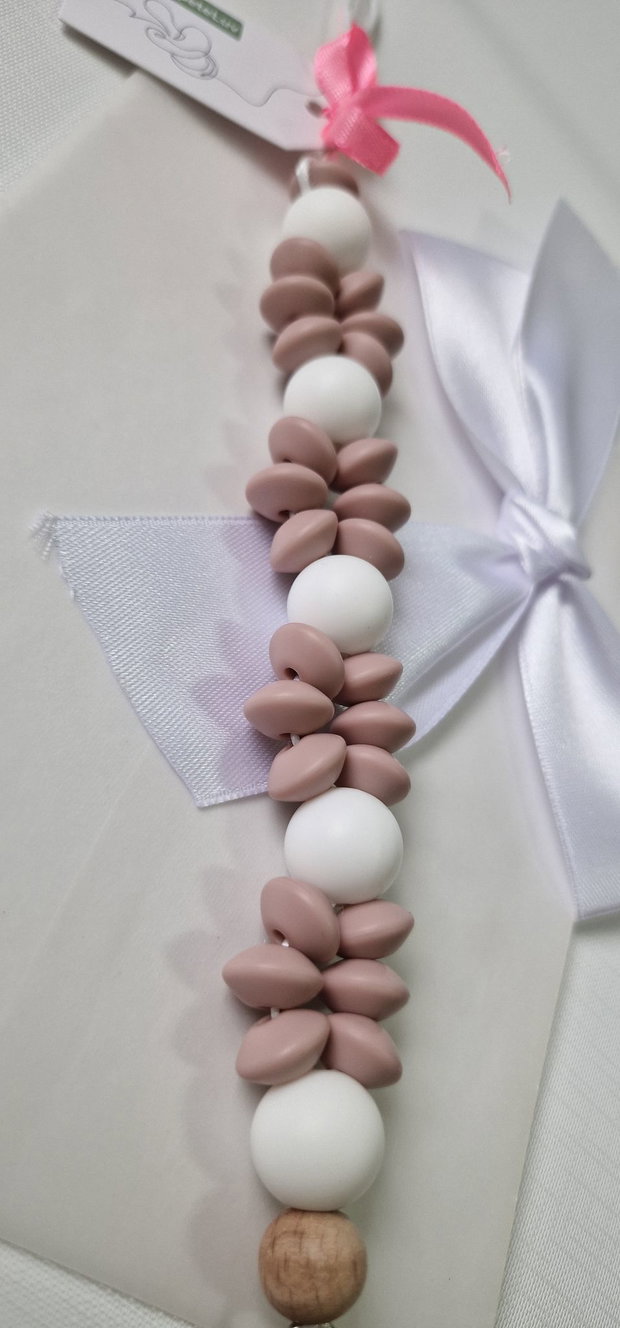 Lanț suzetă handmade pastel ChupeteLuv, silicon alimentar, personalizat, bebeluși 0+