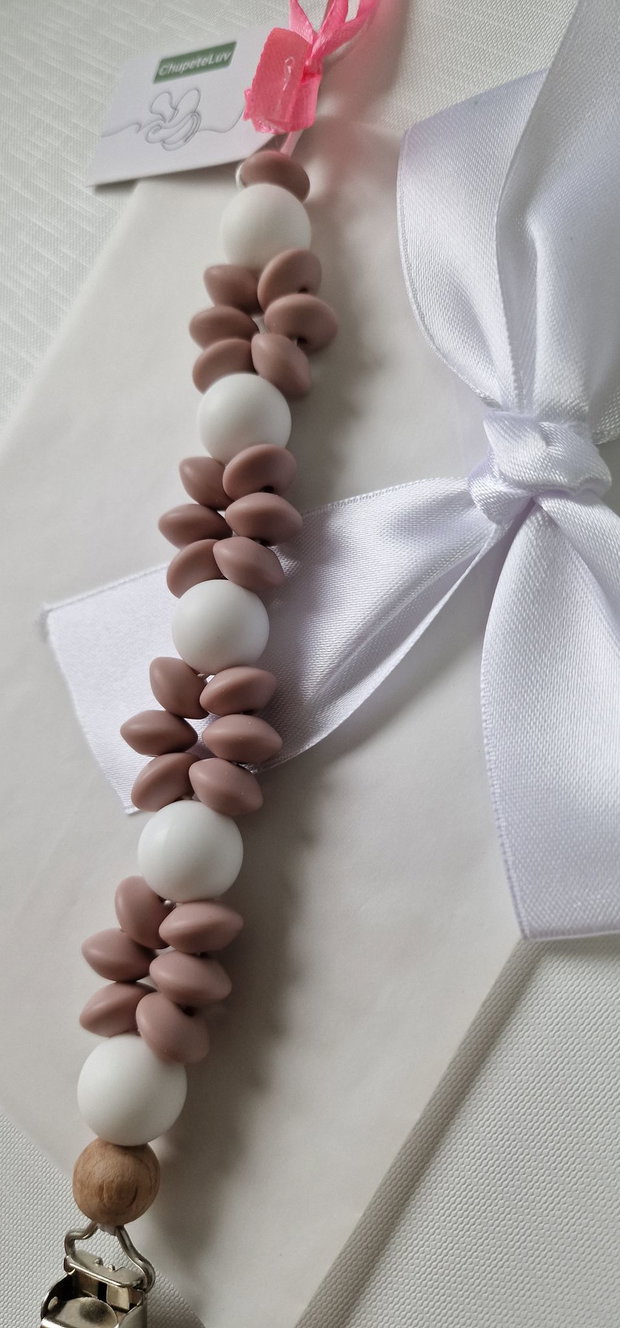 Lanț suzetă handmade pastel ChupeteLuv, silicon alimentar, personalizat, bebeluși 0+