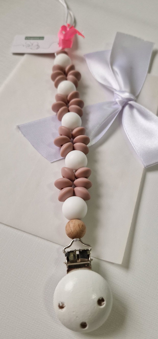 Lanț suzetă handmade pastel ChupeteLuv, silicon alimentar, personalizat, bebeluși 0+