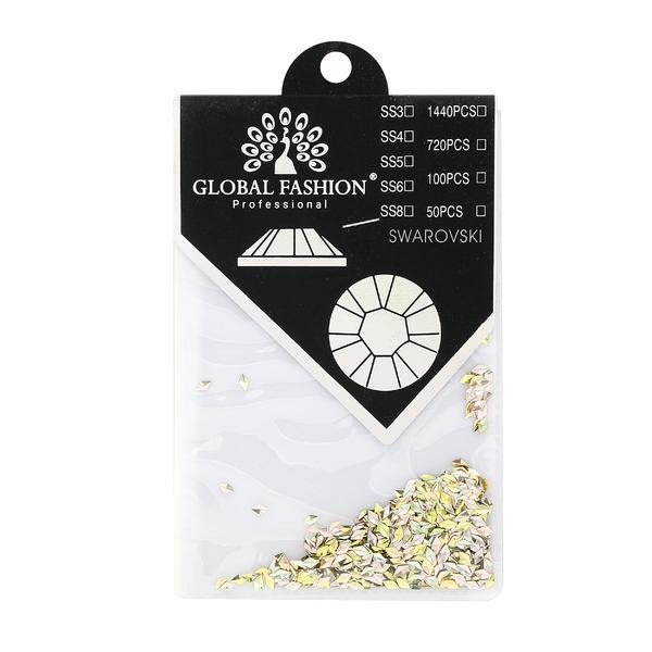 Cristale unghii Swarovski Global Fashion Romb - Green/Gold