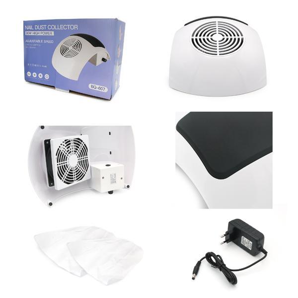 Aspirator praf pentru unghii, BQ-607, 80W, Alb