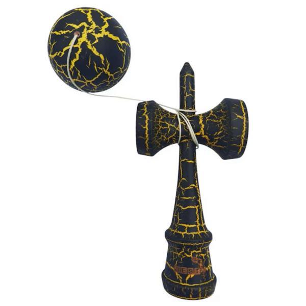 Kendama din Lemn, Model Colorat cu Efect Crăpat, 18 cm, Joc de &Icirc;ndem&acirc;nare pentru Copii și Adulți