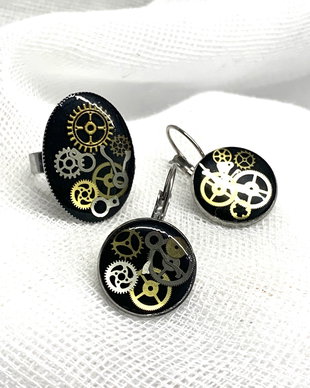 Set bijuterii handmade unicat- stil Steampunck 00917
