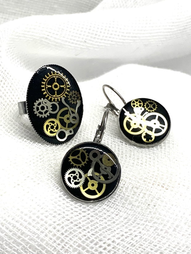 Set bijuterii handmade unicat- stil Steampunck 00917
