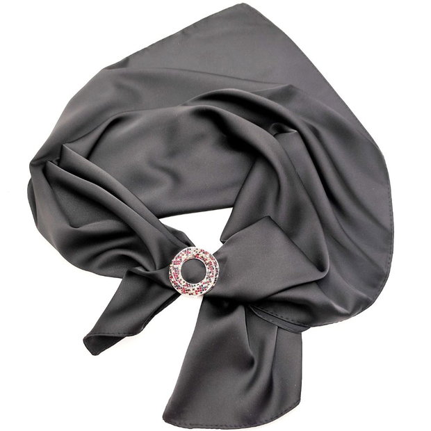 Set cadou, esarfa neagra si brosa 4525