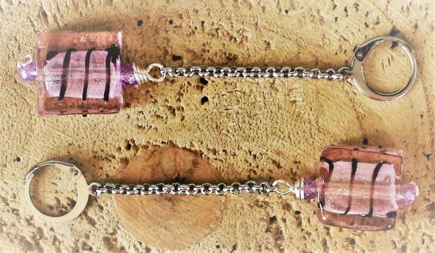 Cercei handmade din sarma si margele de murano