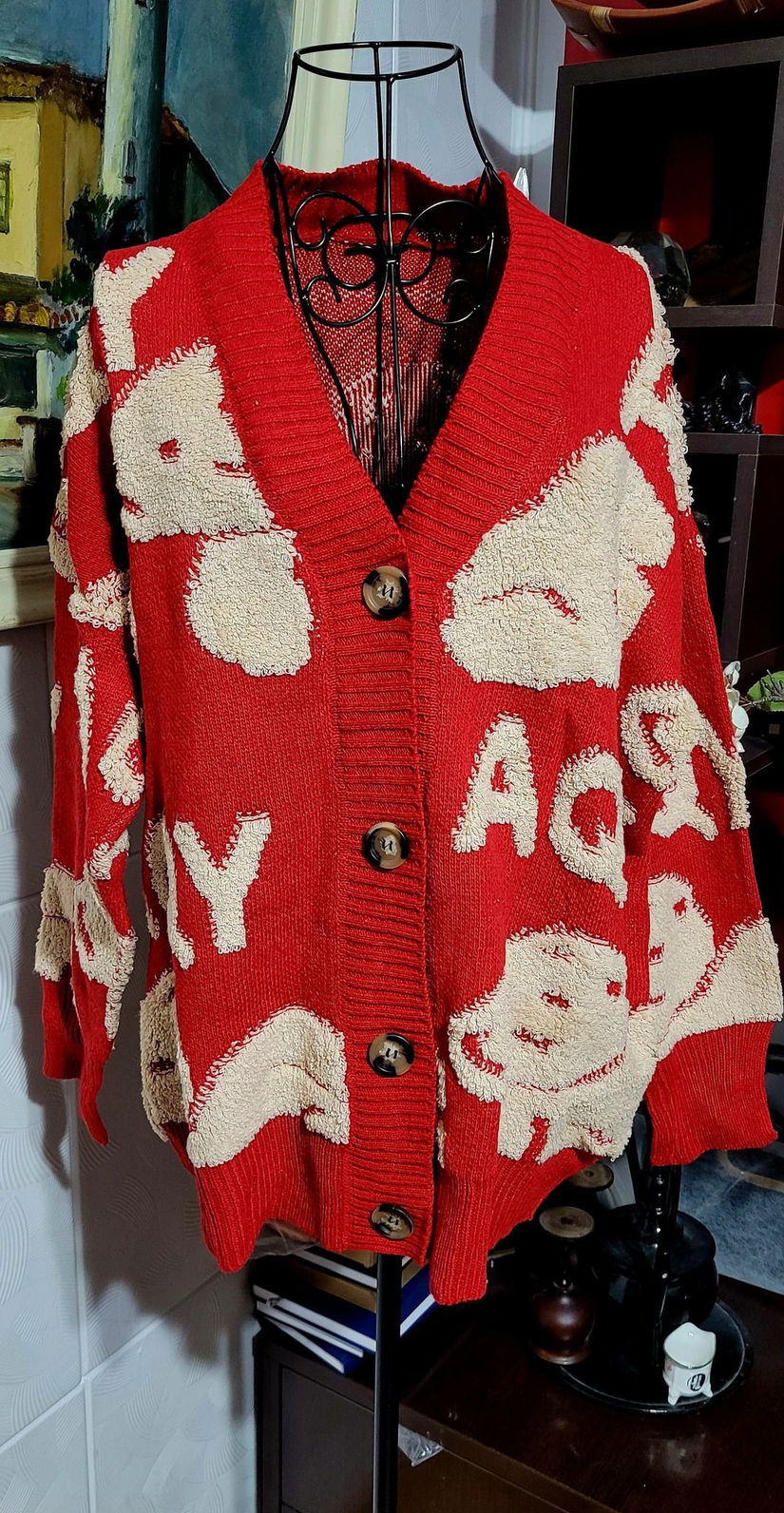 Cardigan tricotaj cu model gofrat