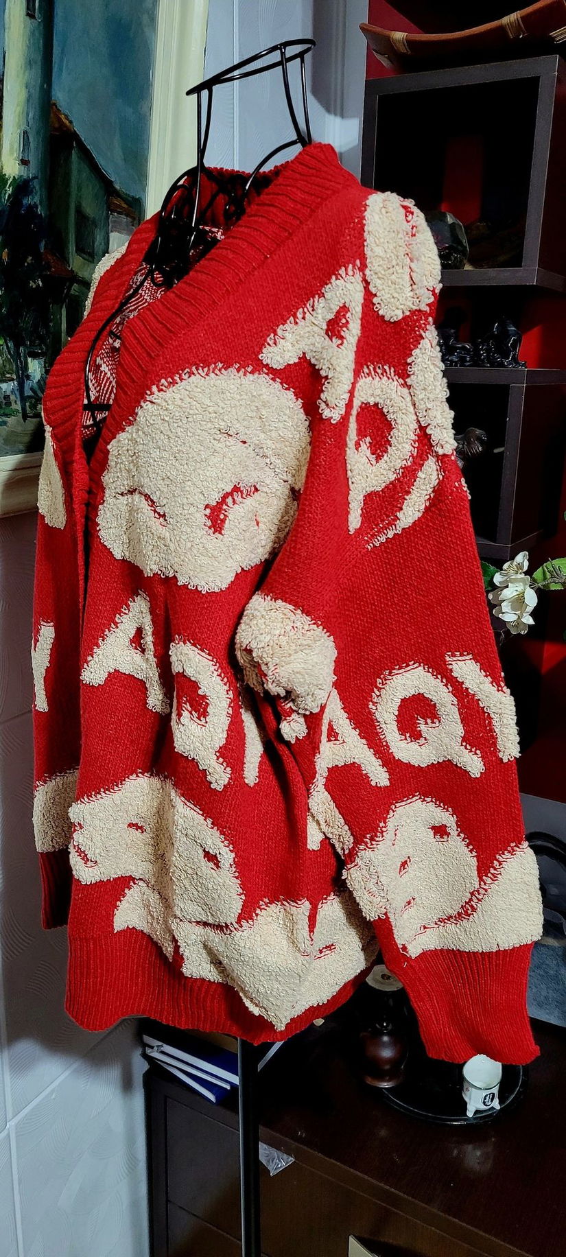 Cardigan tricotaj cu model gofrat
