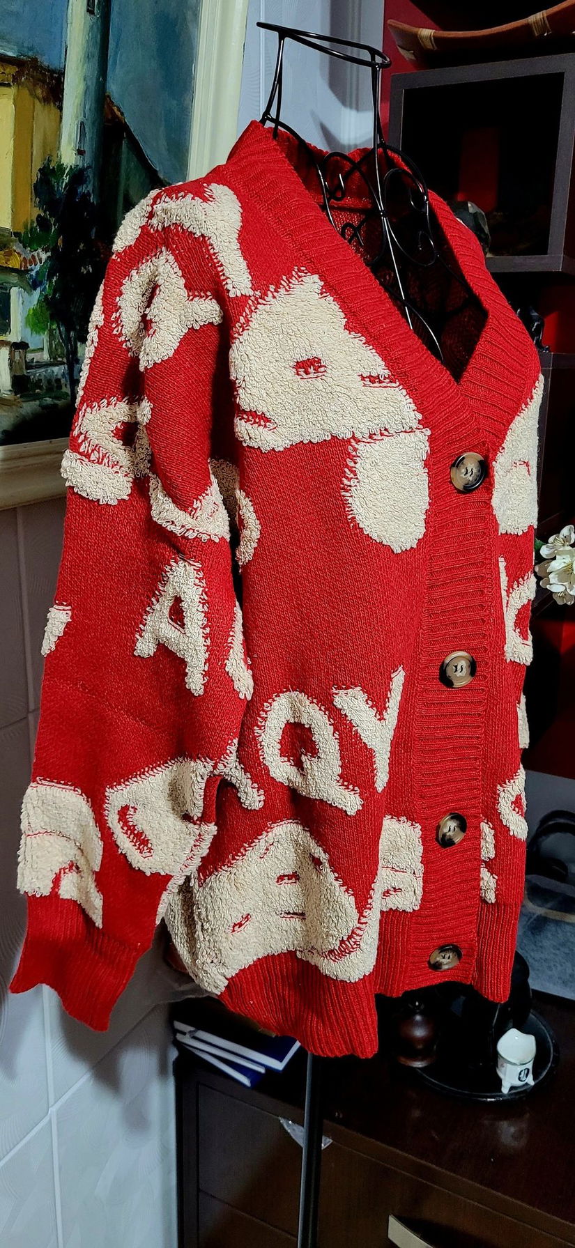 Cardigan tricotaj cu model gofrat