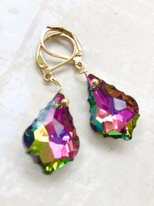 Cercei sticla tip Swarovski