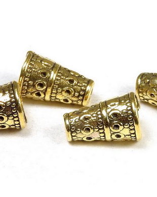 Capacel metalic, auriu antichizat, 7x10 mm