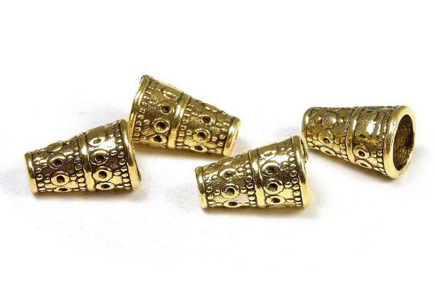Capacel metalic, auriu antichizat, 7x10 mm