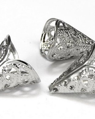 Capacel metalic, platina, 11.5x15 mm