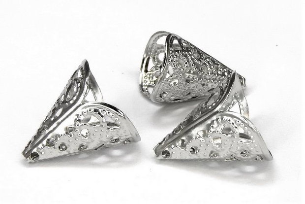 Capacel metalic, platina, 11.5x15 mm