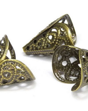 Capacel metalic, bronz, 11.5x15 mm