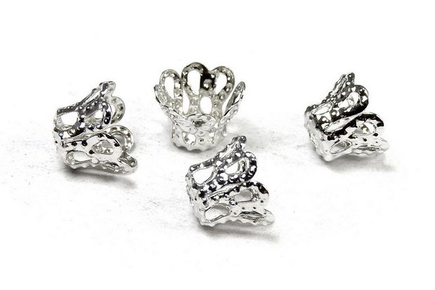 Capacel metalic, platina, 8x6 mm