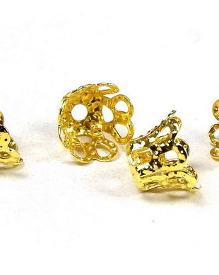Capacel metalic, auriu, 8x6 mm