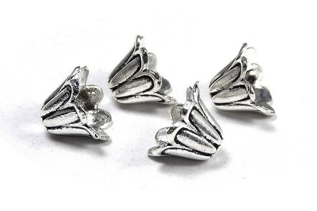 Capacel metalic, argintiu antichizat, 7x5 mm