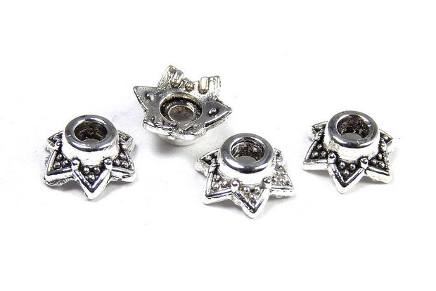Capacel metalic, argintiu antichizat, 7x3 mm
