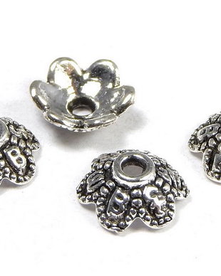 Capacel metalic, argintiu antichizat, 8x3 mm