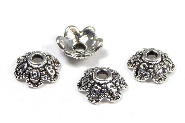 Capacel metalic, argintiu antichizat, 8x3 mm