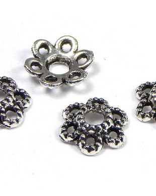 Capacel metalic, argintiu antichizat, 6x1.5 mm