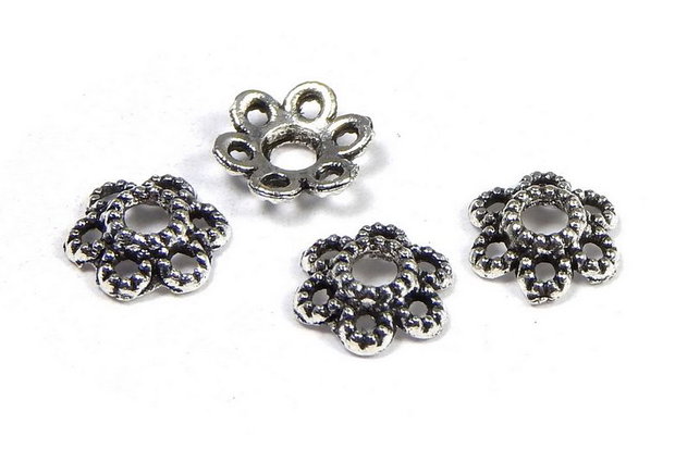Capacel metalic, argintiu antichizat, 6x1.5 mm