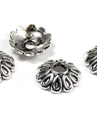 Capacel metalic, argintiu antichizat, 8x2.5 mm