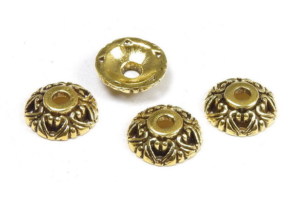 Capacel metalic, auriu antichizat, 10x3 mm