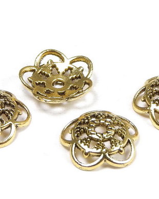 Capacel metalic, auriu antichizat, 12x3 mm