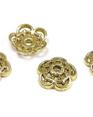 Capacel metalic, auriu antichizat, 10x3 mm